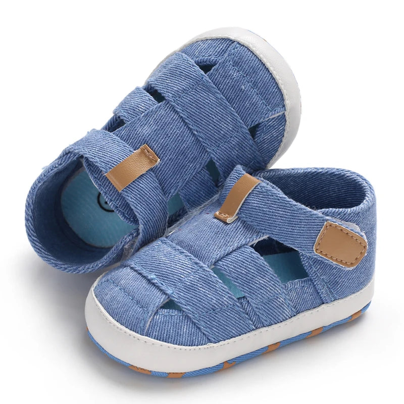 Breathable Canvas Baby Sandals – Soft Sole First Walker Shoes (Summer)