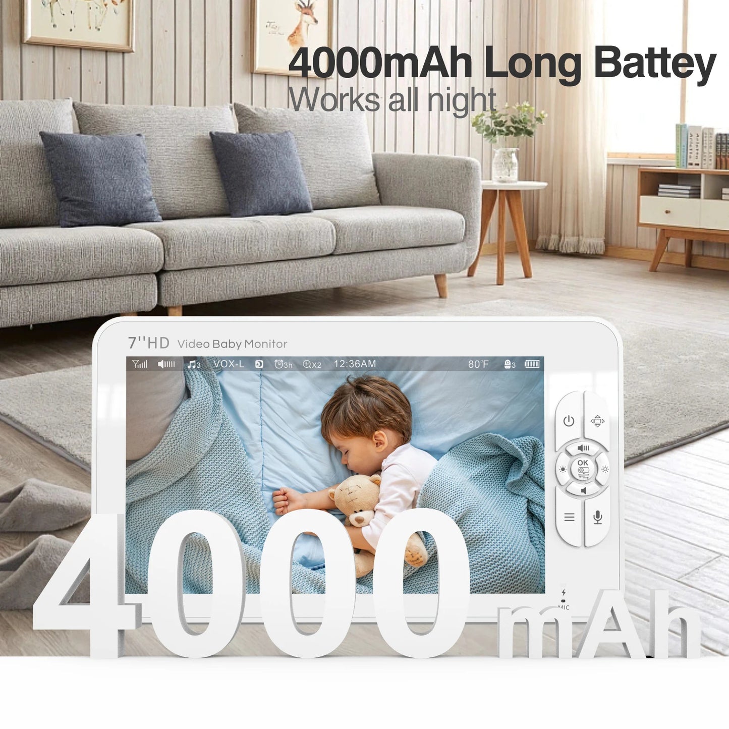 Babystar 7" HD Video Baby Monitor