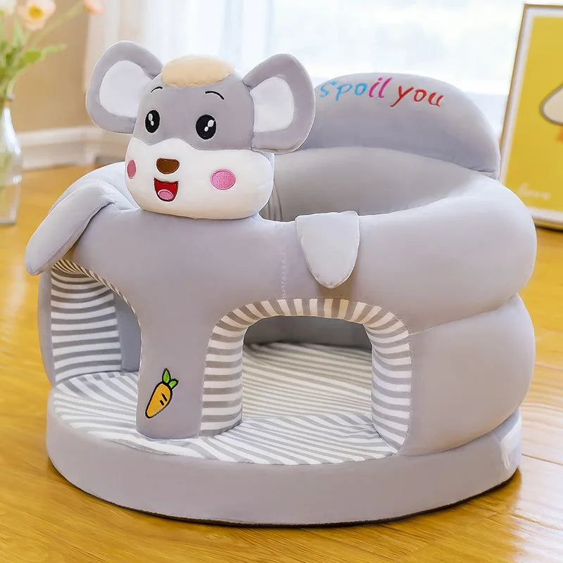 Plush Baby Sofa Seat Cover | Soft Learning-to-Sit & Feeding Chair for Toddlers (No Filler)