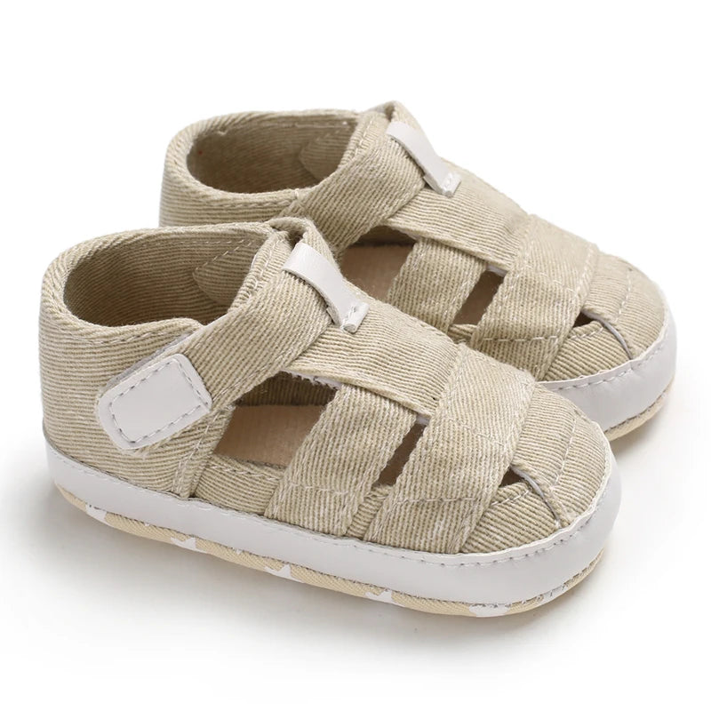 Breathable Canvas Baby Sandals – Soft Sole First Walker Shoes (Summer)