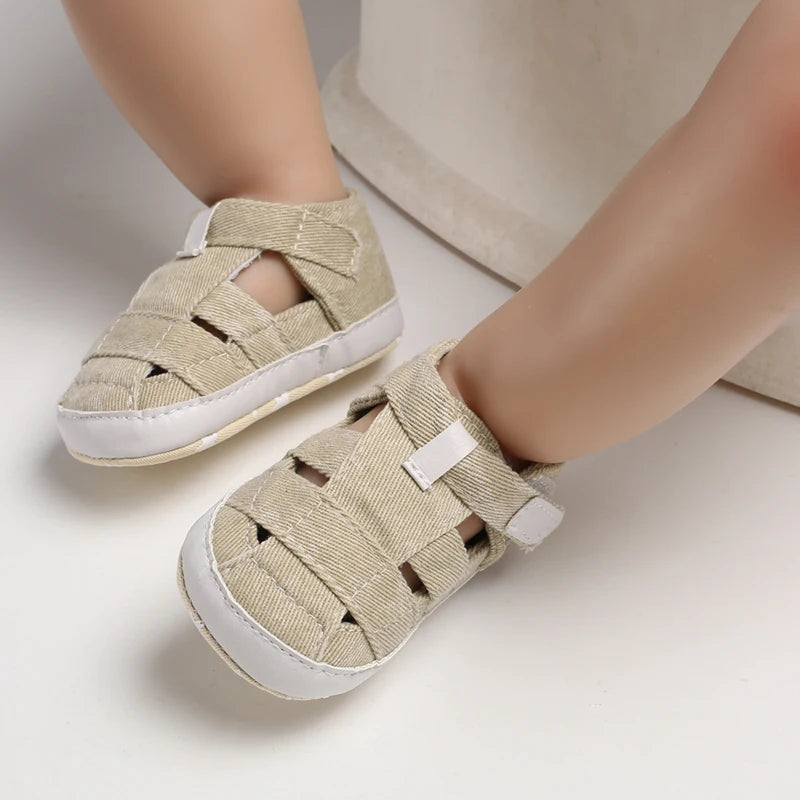 Breathable Canvas Baby Sandals – Soft Sole First Walker Shoes (Summer)