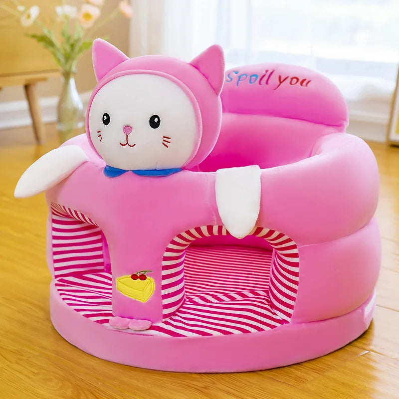 Plush Baby Sofa Seat Cover | Soft Learning-to-Sit & Feeding Chair for Toddlers (No Filler)