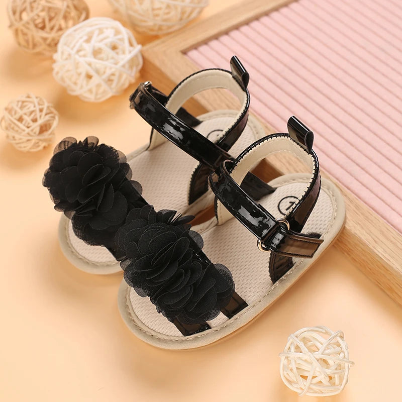 Soft Sole Baby Flower Sandals – Non-Slip Walking Shoes for Girls (0–18 Months)