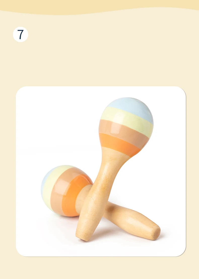 Wooden Baby Handheld Bell Toy – Soothing & Educational Gift