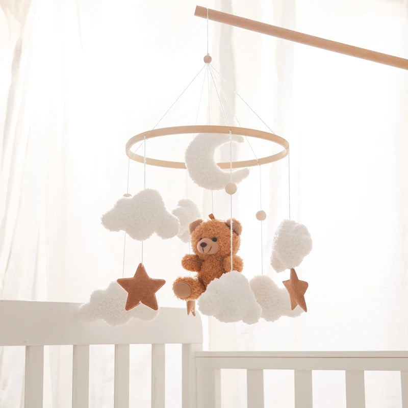 Baby Crib Mobile Rattle Toy – Pink Teddy Bear
