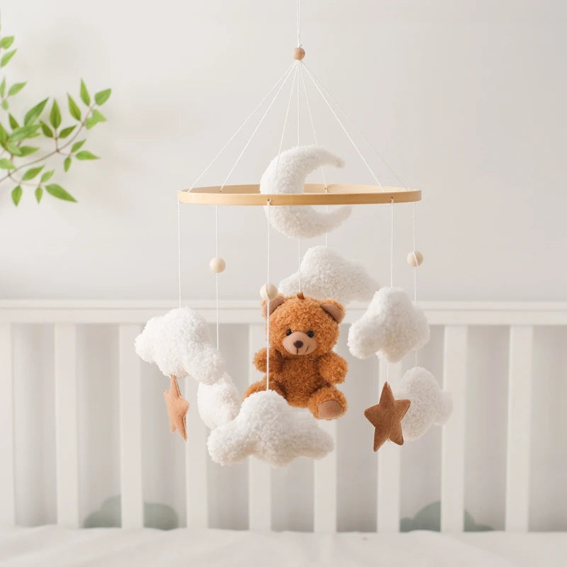 Baby Crib Mobile Rattle Toy – Pink Teddy Bear