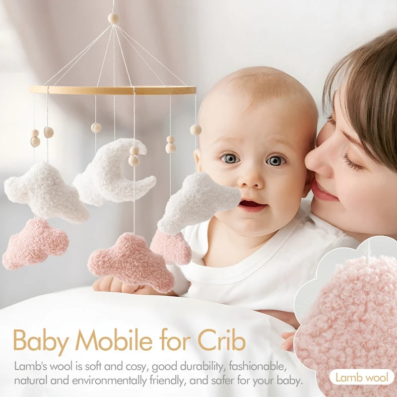 Baby Crib Mobile Rattle Toy – Pink Teddy Bear