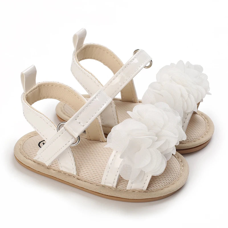 Soft Sole Baby Flower Sandals – Non-Slip Walking Shoes for Girls (0–18 Months)