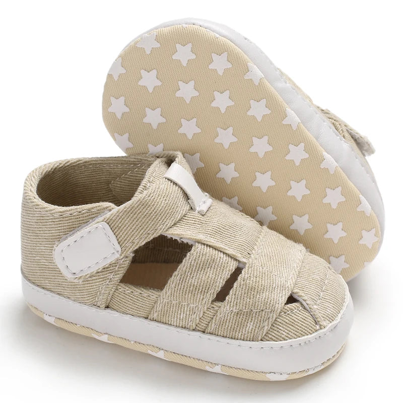 Breathable Canvas Baby Sandals – Soft Sole First Walker Shoes (Summer)