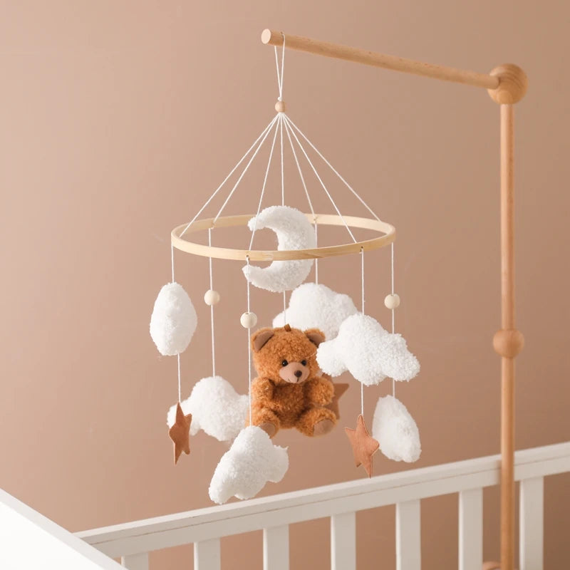 Baby Crib Mobile Rattle Toy – Pink Teddy Bear