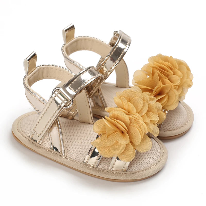 Soft Sole Baby Flower Sandals – Non-Slip Walking Shoes for Girls (0–18 Months)