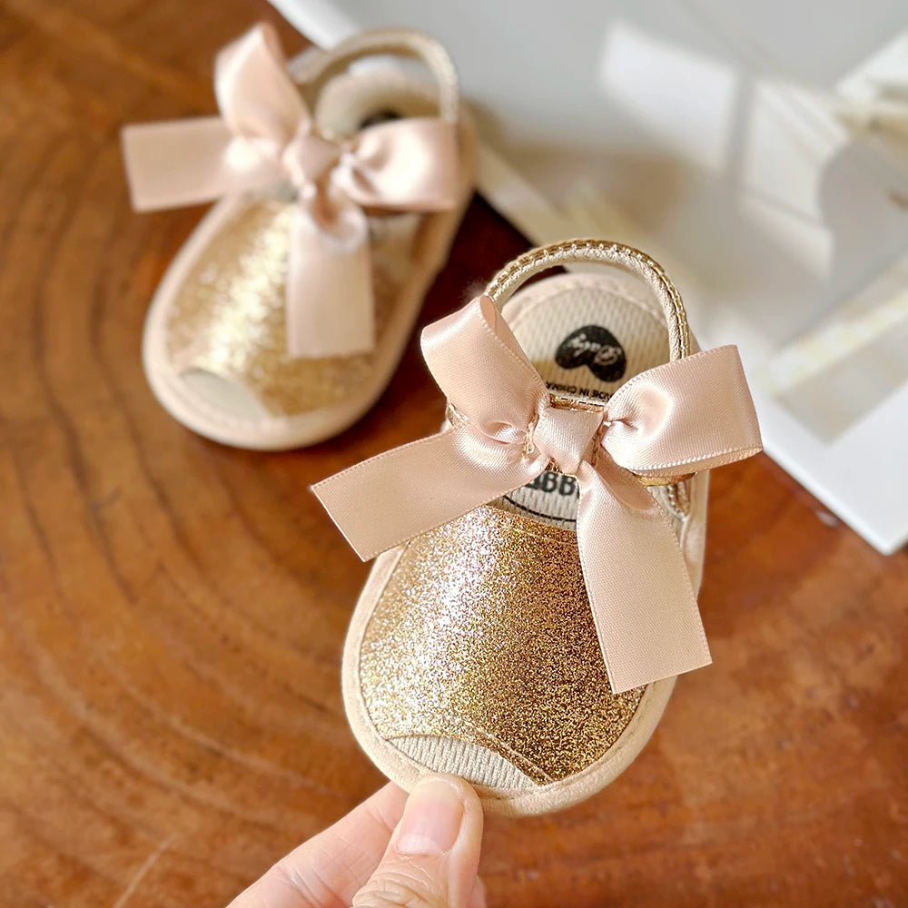 Soft Sole Baby Sandals – Anti-Slip First Walker Shoes with Bowknot (Summer)