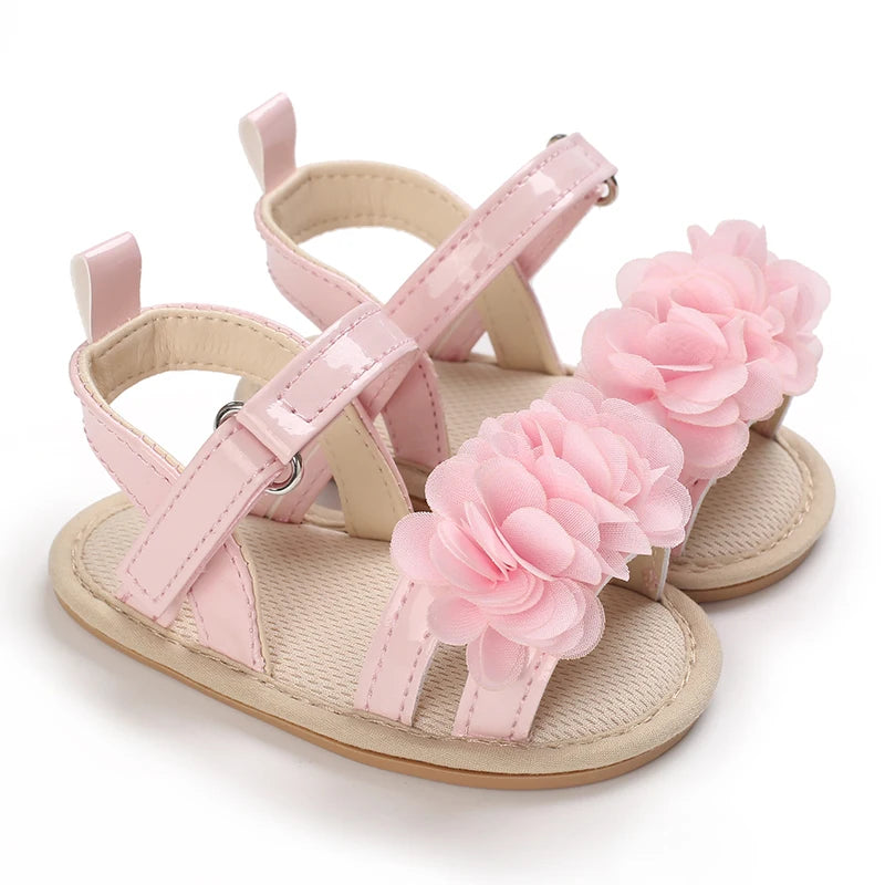 Soft Sole Baby Flower Sandals – Non-Slip Walking Shoes for Girls (0–18 Months)