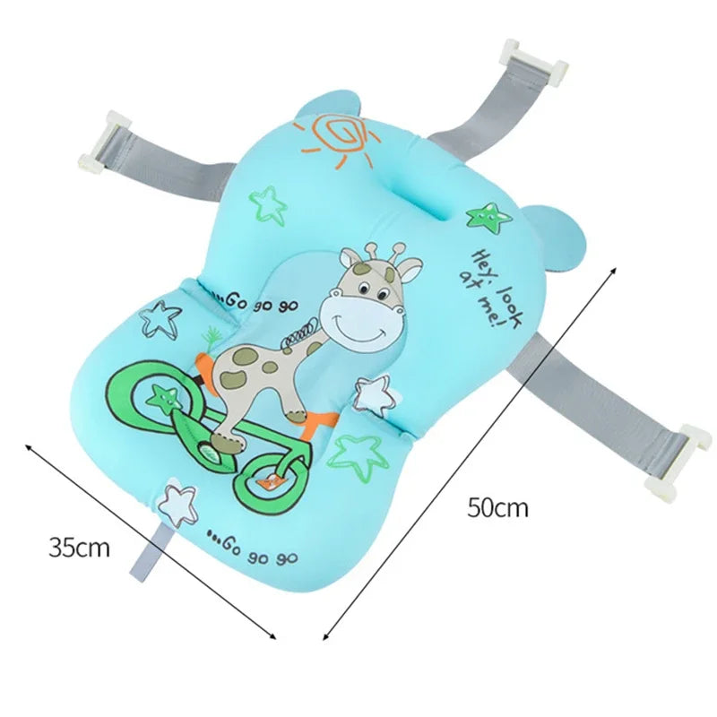 Foldable Baby Bath Support Cushion | Non-Slip Newborn Safety Bath Pillow Seat