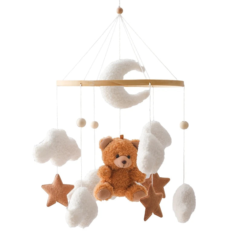 Baby Crib Mobile Rattle Toy – Pink Teddy Bear