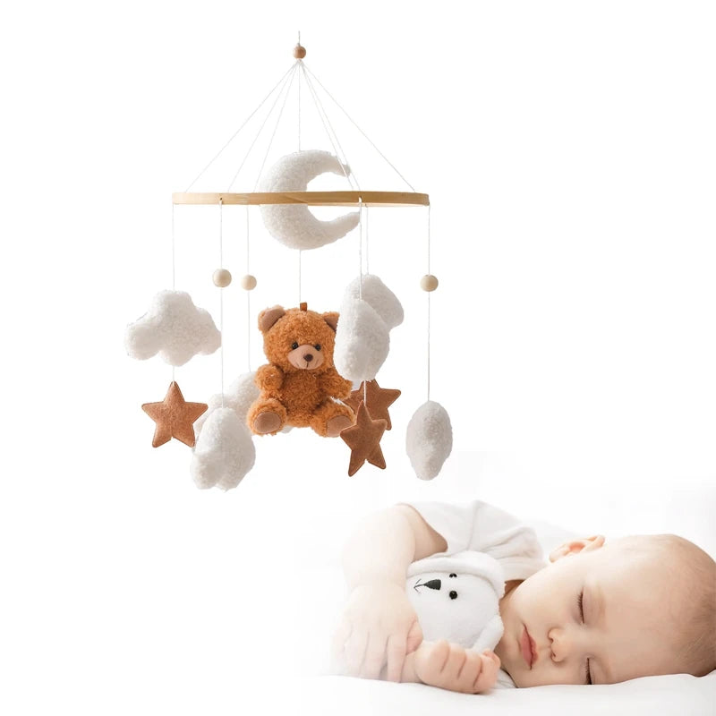 Baby Crib Mobile Rattle Toy – Pink Teddy Bear
