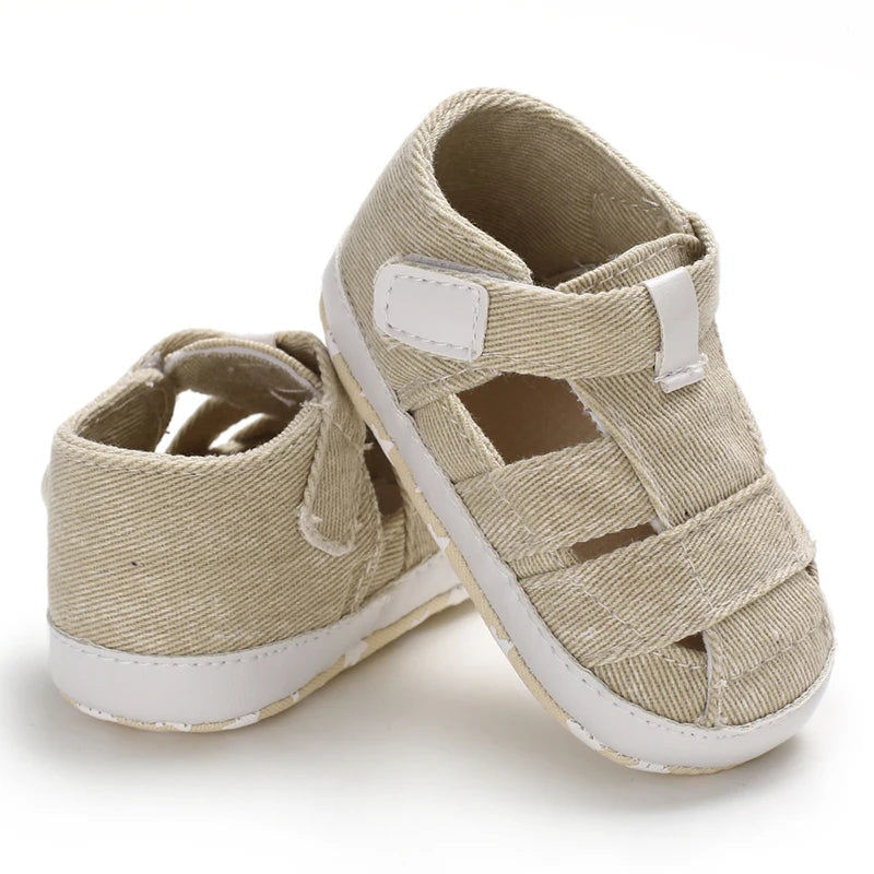 Breathable Canvas Baby Sandals – Soft Sole First Walker Shoes (Summer)