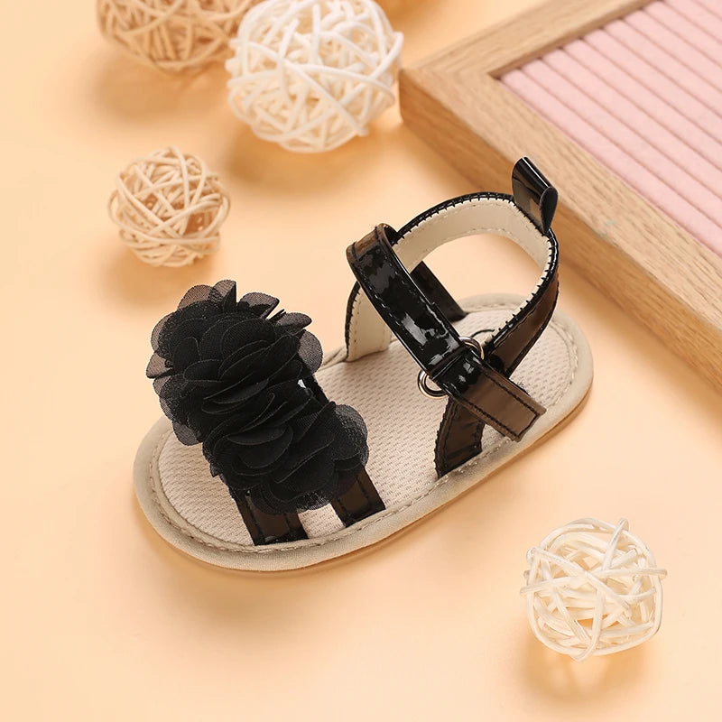 Soft Sole Baby Flower Sandals – Non-Slip Walking Shoes for Girls (0–18 Months)