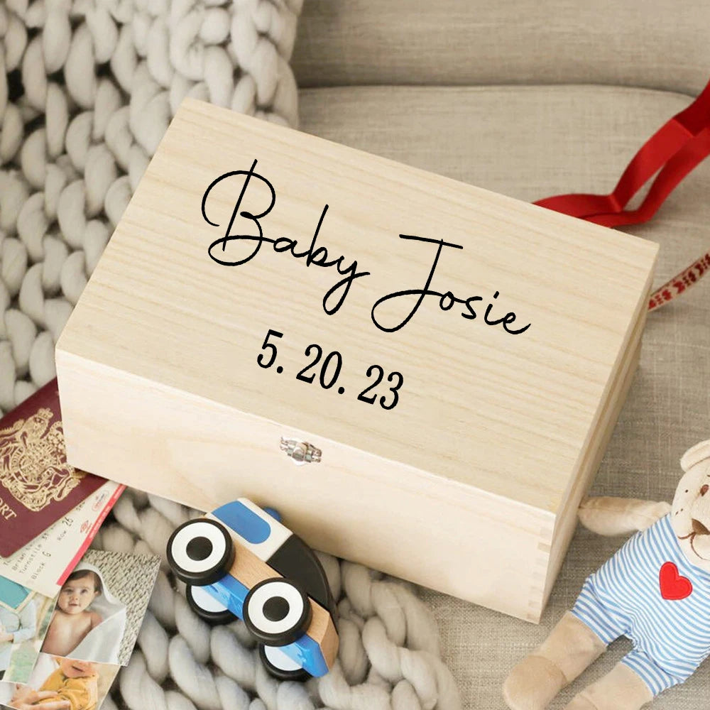 Personalized Baby Wooden Memory Keepsake Box