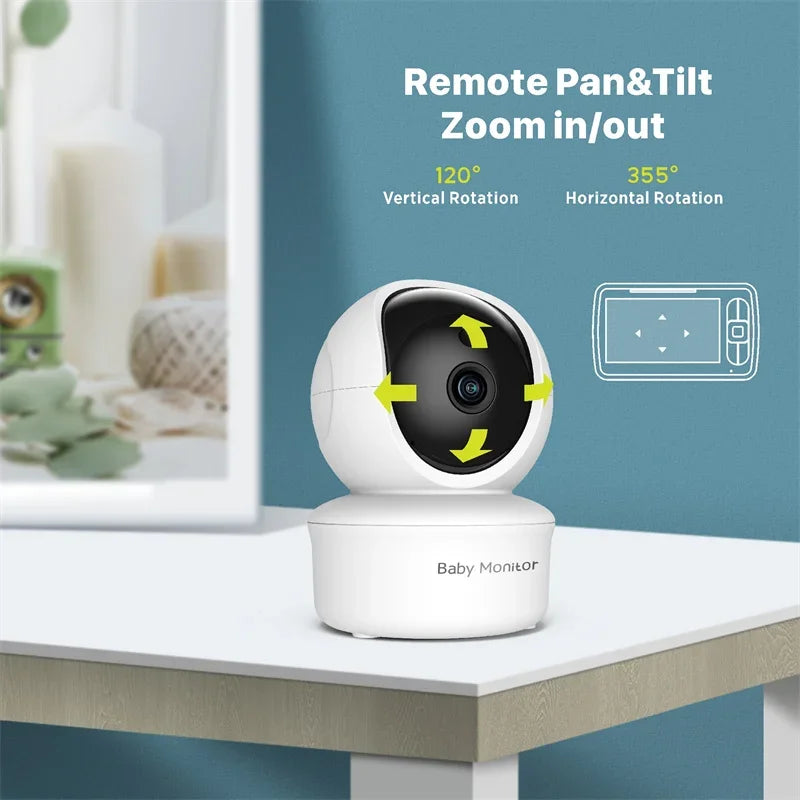 Babystar 5″ Video Baby Monitor with PTZ Camera & Two-Way Audio