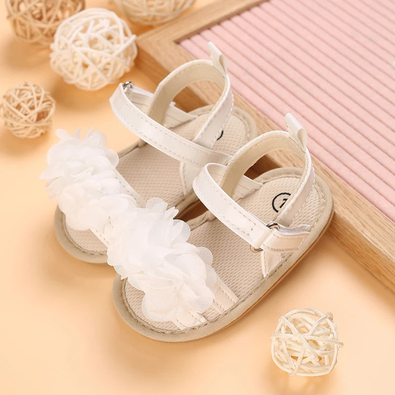 Soft Sole Baby Flower Sandals – Non-Slip Walking Shoes for Girls (0–18 Months)
