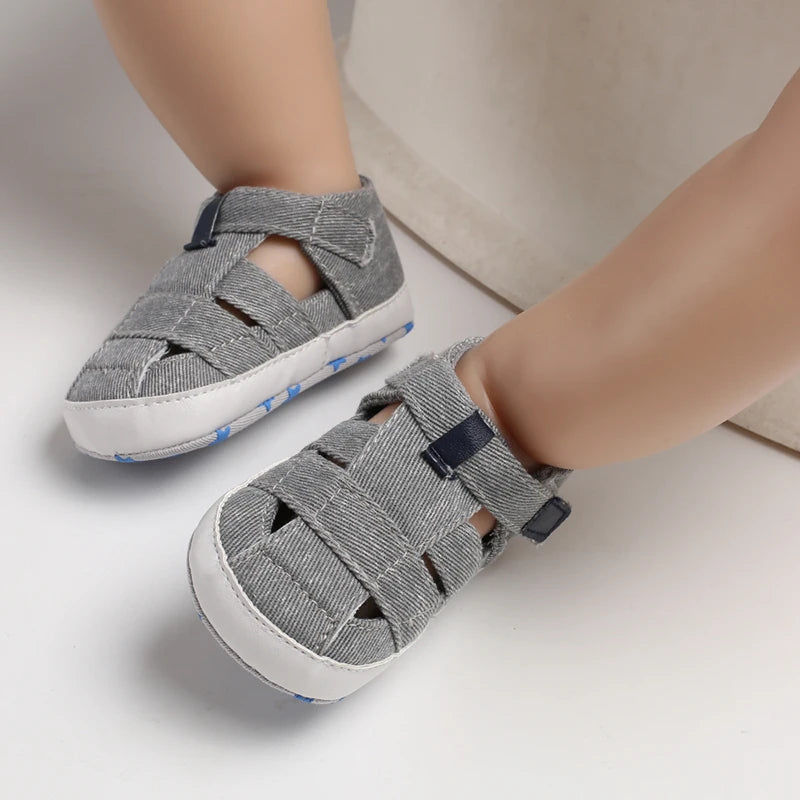 Breathable Canvas Baby Sandals – Soft Sole First Walker Shoes (Summer)