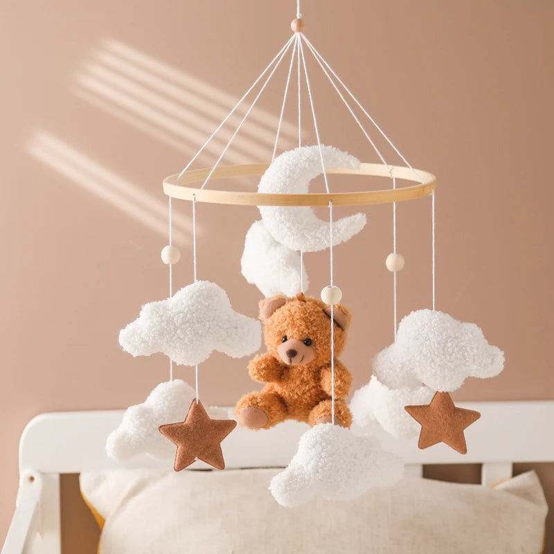 Baby Crib Mobile Rattle Toy – Pink Teddy Bear