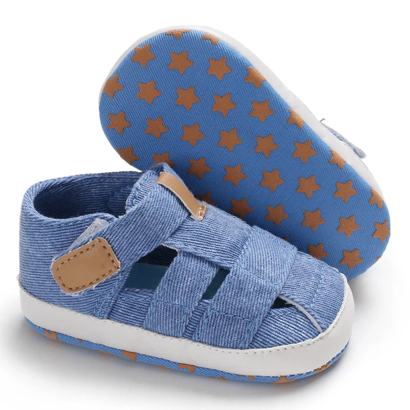 Breathable Canvas Baby Sandals – Soft Sole First Walker Shoes (Summer)