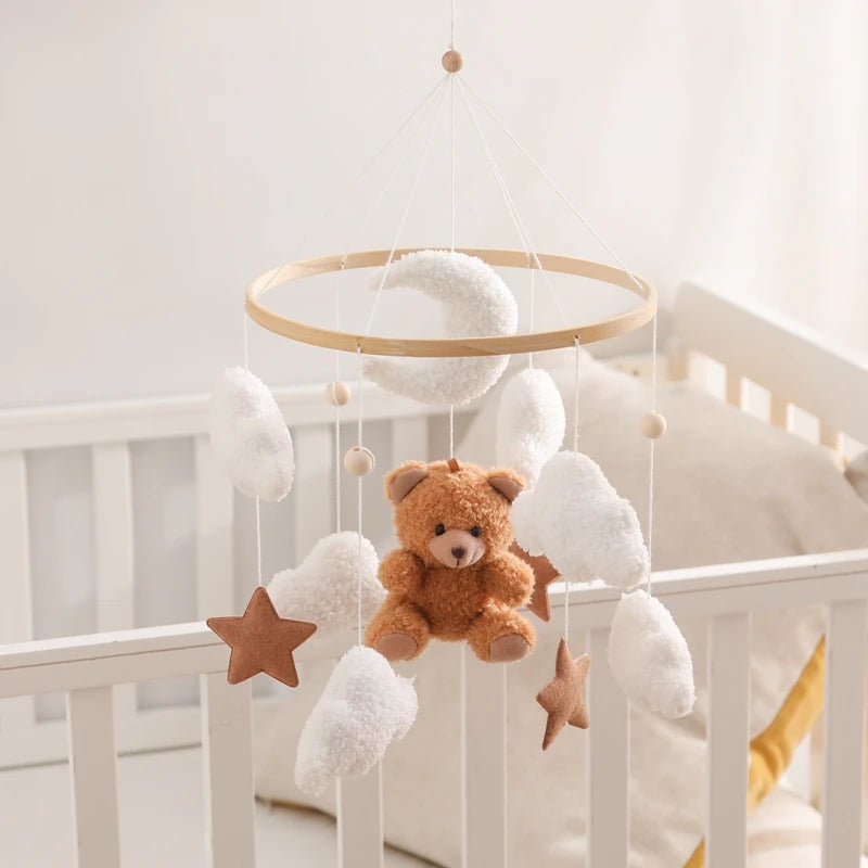 Baby Crib Mobile Rattle Toy – Pink Teddy Bear