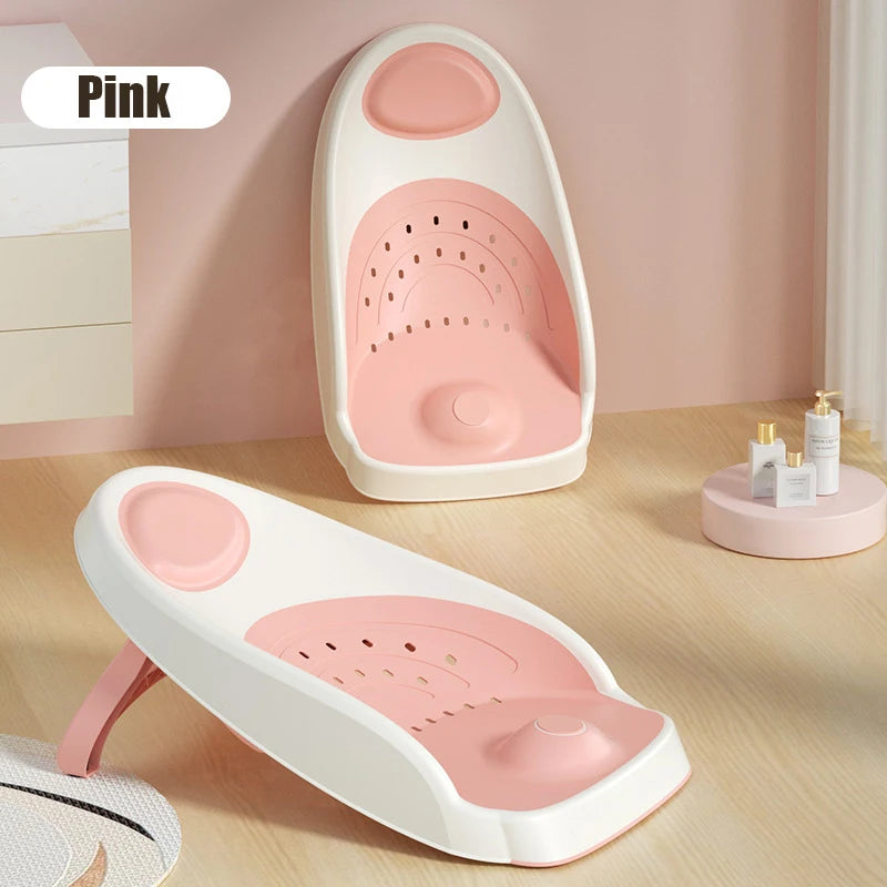 Foldable Baby Bath Support with Thermometer | Non-Slip Newborn Bathtub with Bracket