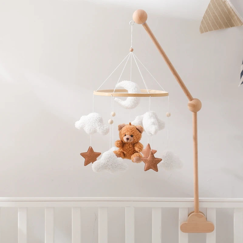Baby Crib Mobile Rattle Toy – Pink Teddy Bear