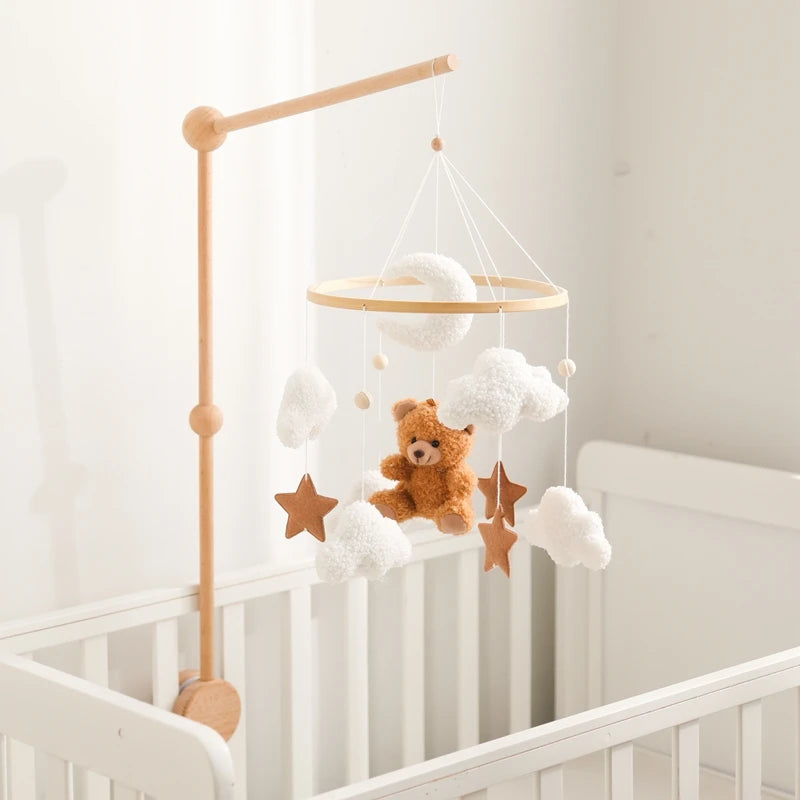 Baby Crib Mobile Rattle Toy – Pink Teddy Bear