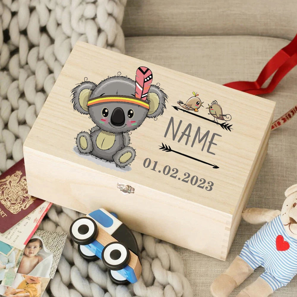 Personalized Baby Wooden Memory Keepsake Box