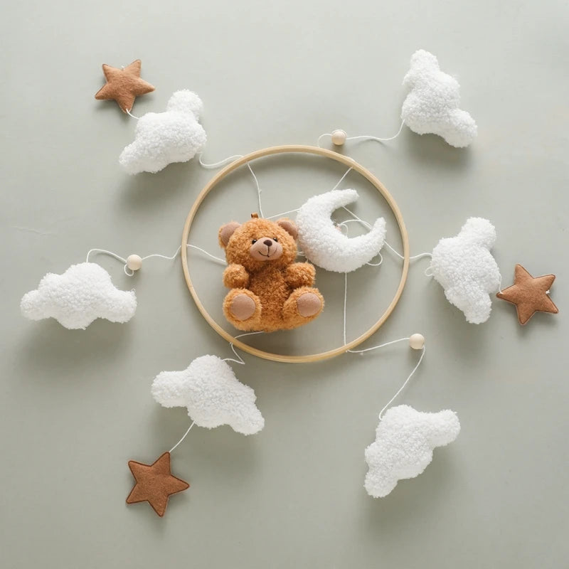 Baby Crib Mobile Rattle Toy – Pink Teddy Bear