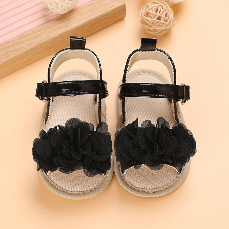 Soft Sole Baby Flower Sandals – Non-Slip Walking Shoes for Girls (0–18 Months)