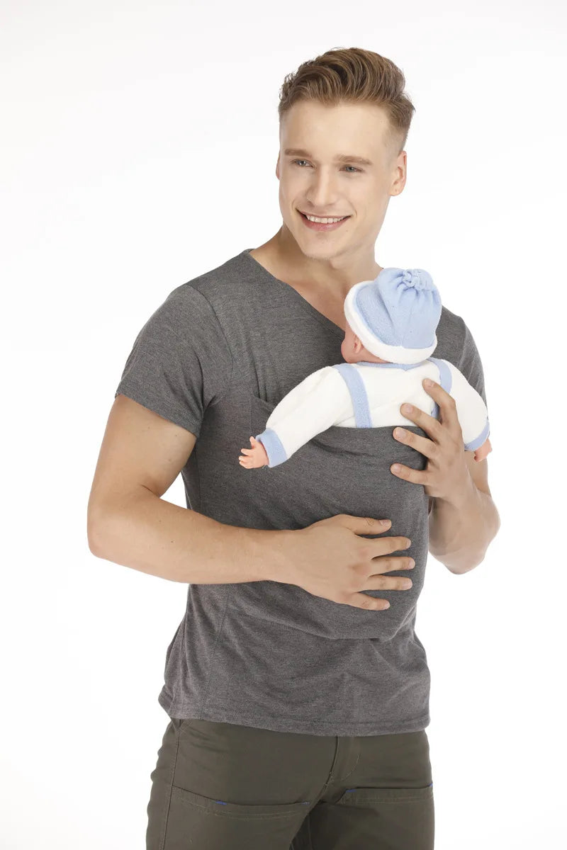 Unique Baby Carrier Shirt | Dad Kangaroo Pocket T-Shirt