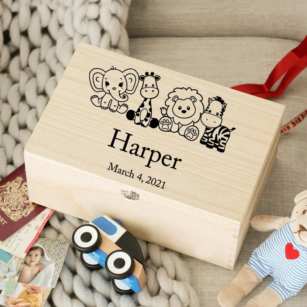 Personalized Baby Wooden Memory Keepsake Box