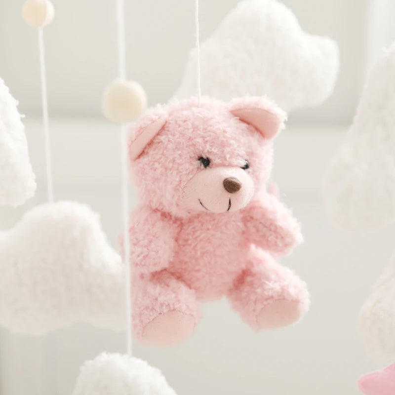 Baby Crib Mobile Rattle Toy – Pink Teddy Bear