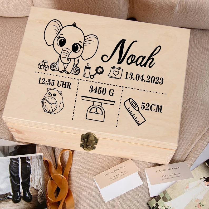 Personalized Baby Wooden Memory Keepsake Box