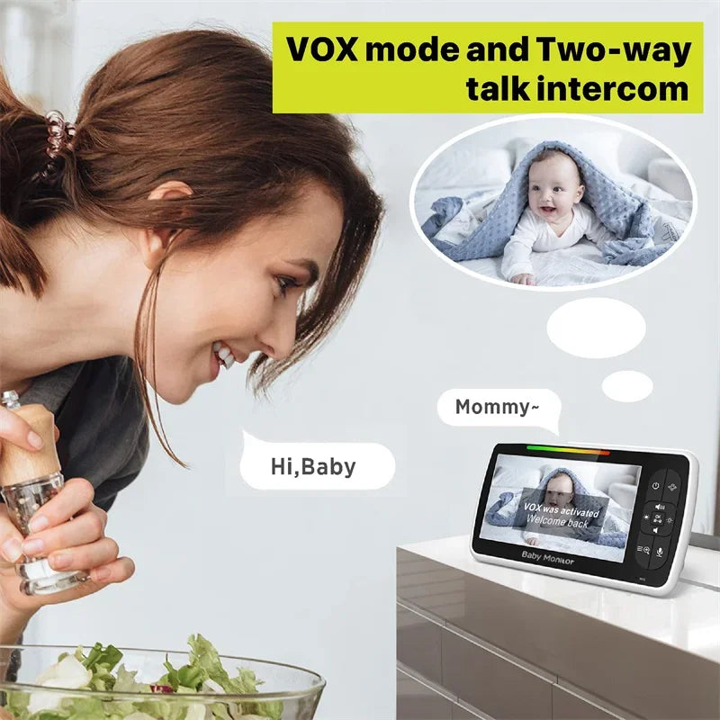 Babystar 5″ Video Baby Monitor with PTZ Camera & Two-Way Audio
