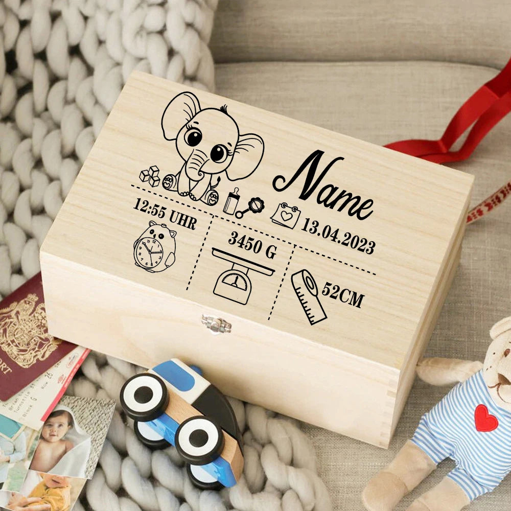 Personalized Baby Wooden Memory Keepsake Box