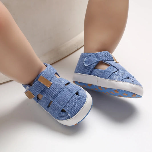 Breathable Canvas Baby Sandals – Soft Sole First Walker Shoes (Summer)