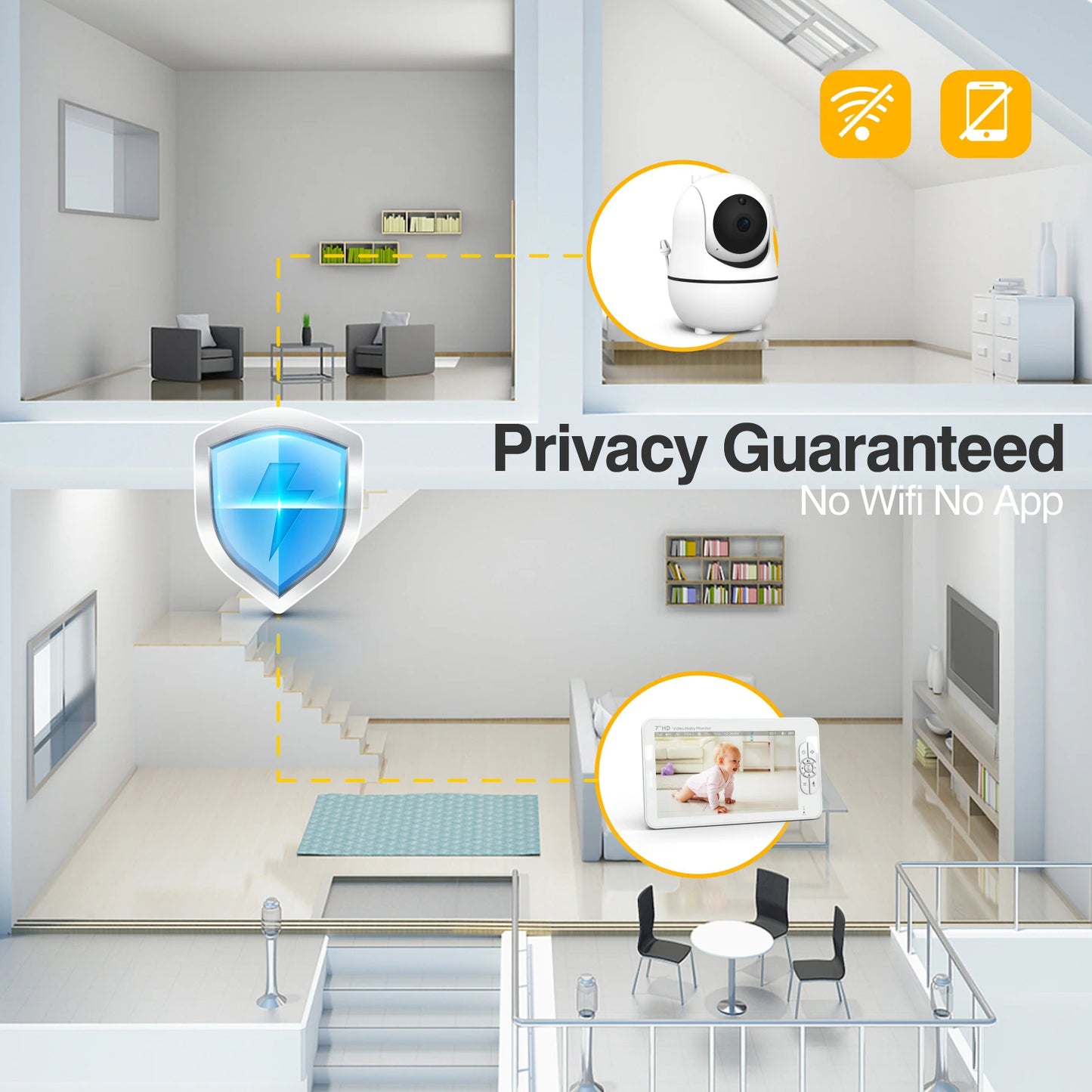 Babystar 7" HD Video Baby Monitor