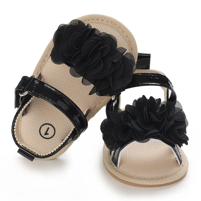 Soft Sole Baby Flower Sandals – Non-Slip Walking Shoes for Girls (0–18 Months)