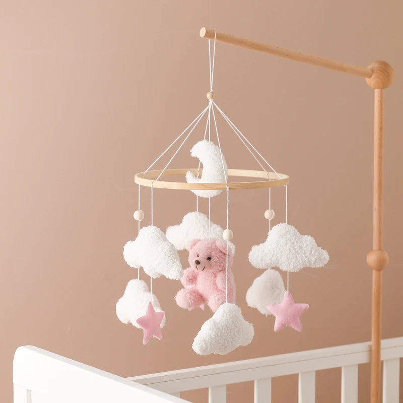 Baby Crib Mobile Rattle Toy – Pink Teddy Bear