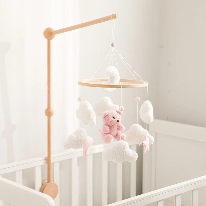 Baby Crib Mobile Rattle Toy – Pink Teddy Bear