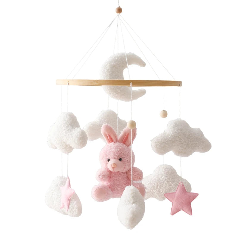 Baby Crib Mobile Rattle Toy – Pink Teddy Bear