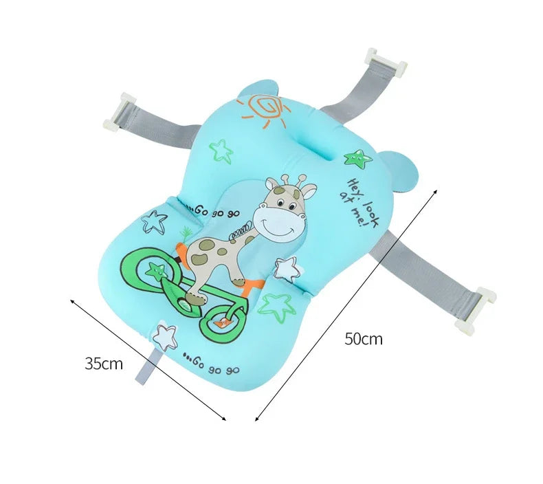 Foldable Baby Bath Support Cushion | Non-Slip Newborn Safety Bath Pillow Seat