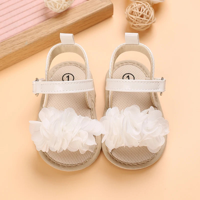 Soft Sole Baby Flower Sandals – Non-Slip Walking Shoes for Girls (0–18 Months)