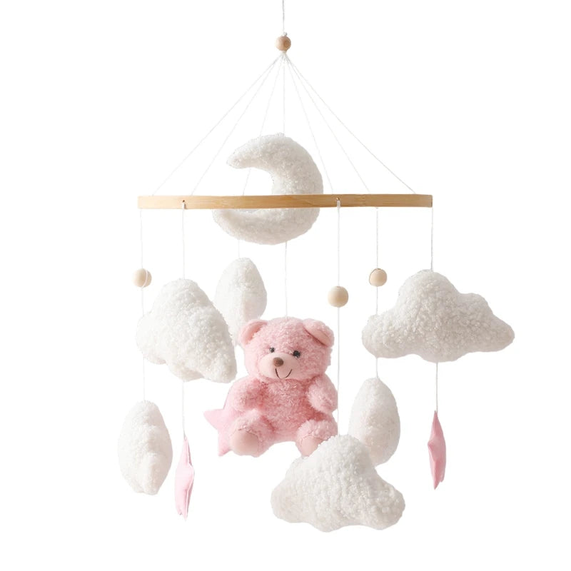 Baby Crib Mobile Rattle Toy – Pink Teddy Bear